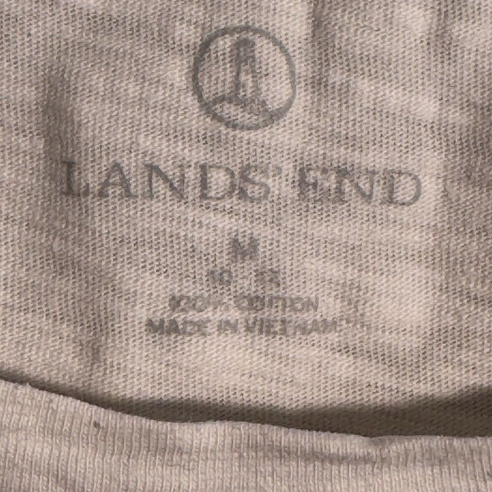 Lands End Floral Tee Womens Medium Pink Yellow Striped Casual Summer Top - Picture 3 of 6